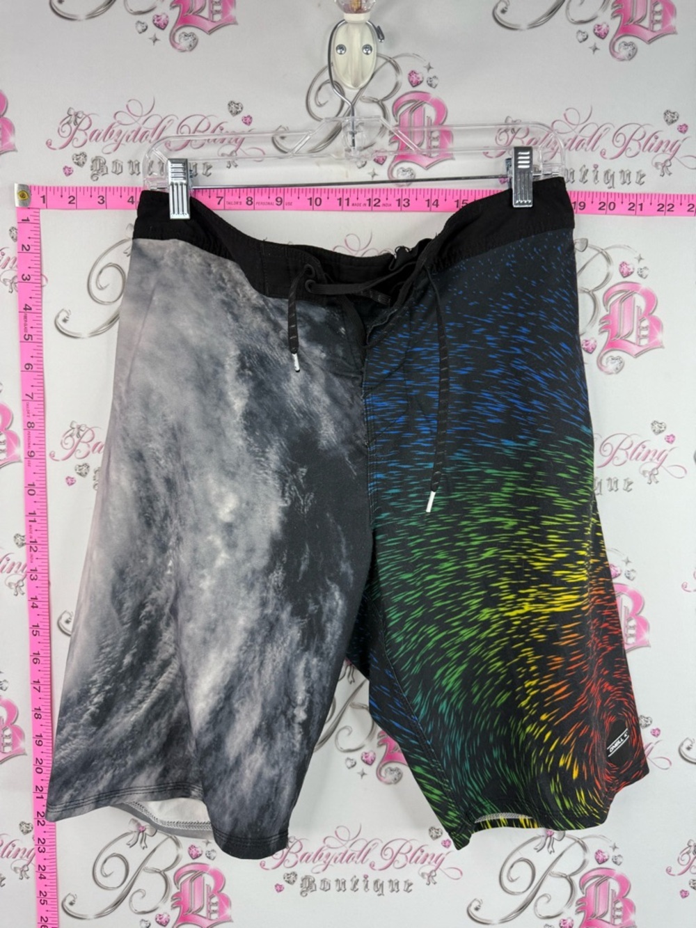 O'Neill shorts swim weather map Black Board Shorts with Multicolor Swirl Panel
